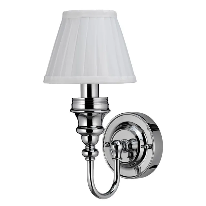 Hovedbilde Burlington Ornate vegglampe med LED-lys - Krom/Hvit stoff