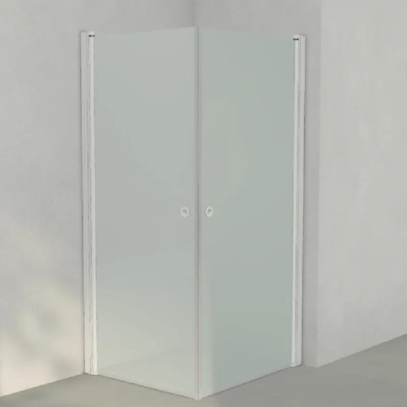 OUTLET: INR LINC Angel Original Dusjhjørne 80x90 cm - Frostet glass/Hvite profiler