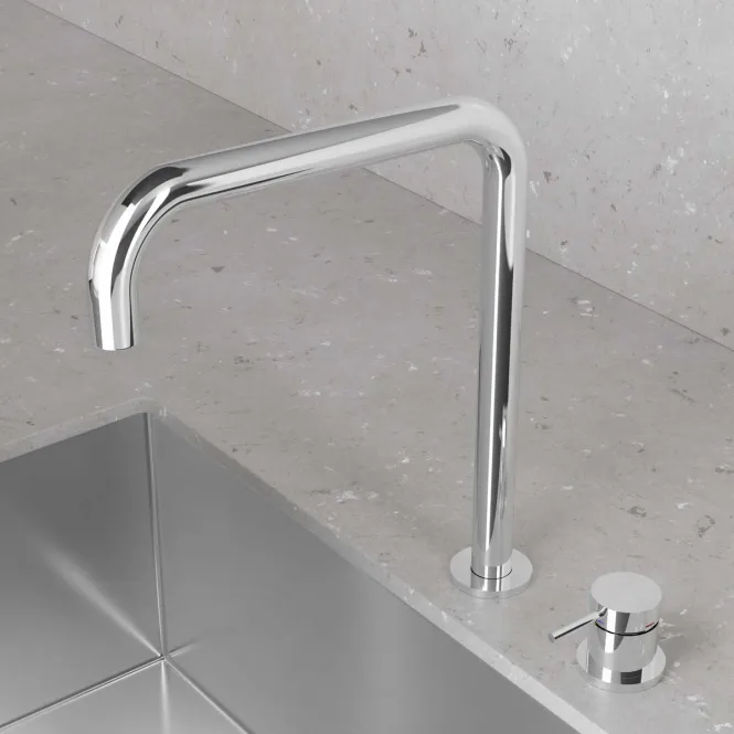 Hovedbilde Scandtap Steel Harmonized K2 Square 2-hulls Kjøkkenbatteri