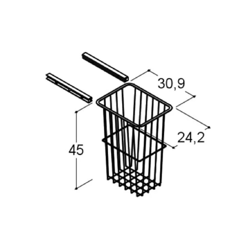 Dansani Mido+ Skittentøykurv til 30 cm høyskap - inkl skinner