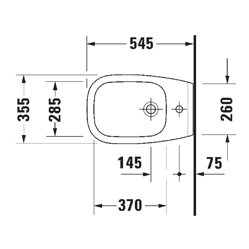 OUTLET: Duravit D-Code Vegghengt Bidet 54,5 cm