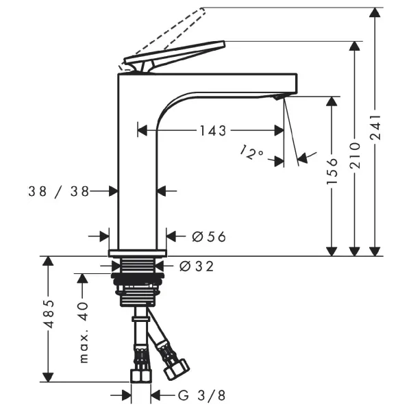 Hovedbilde Axor Citterio 1-greps Servantbatteri 160