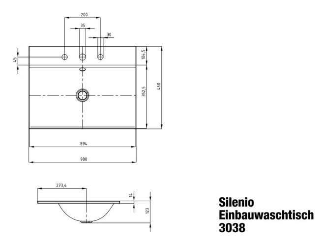 Hovedbilde Kaldewei SILENIO Nedfelt Servant Mod 3038 90x46 cm, Warm Grey 60, 1 ...