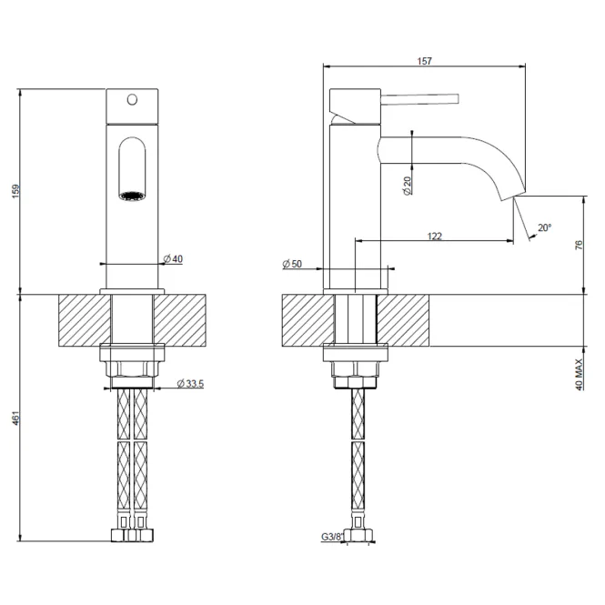 Hovedbilde Gessi 316 Flessa servantbatteri
