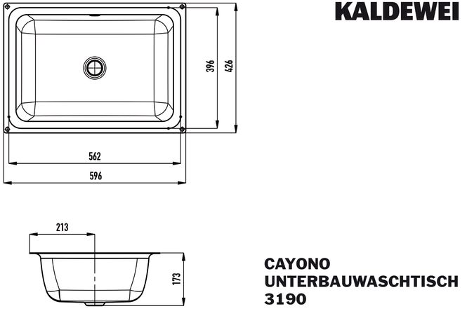 Hovedbilde Kaldewei CAYONO Mod 3190 Underlimt Servant, 59.6x42.6 cm, Alpine ...
