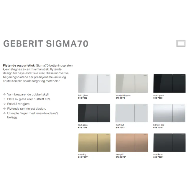 Hovedbilde Geberit Sigma 70 betjeningsplate