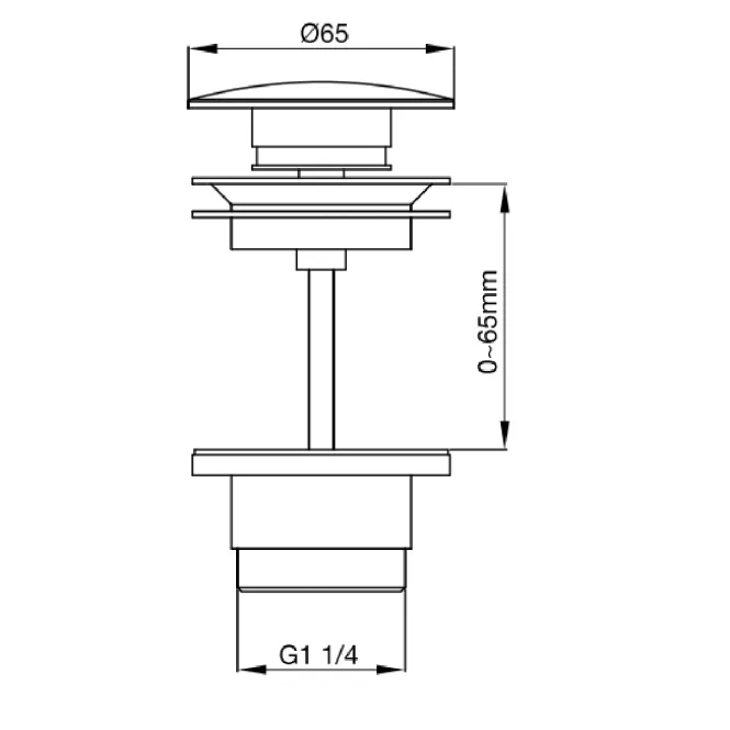 Hovedbilde Scandtap Steel Bunnventil Pop-up Universal Duo