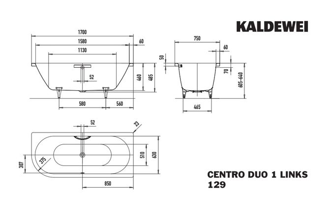 Hovedbilde Kaldewei CENTRO DUO 1 Venstre Mod 129 Hjørnebadekar, 170x75 cm, ...