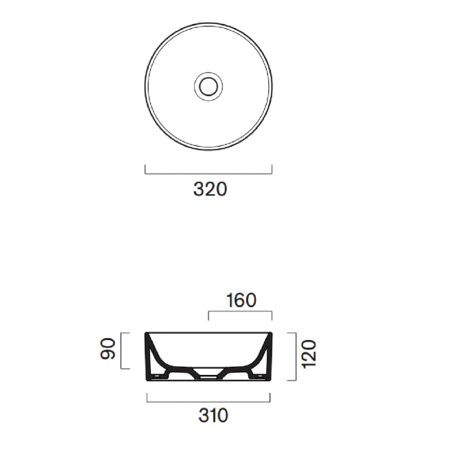 Hovedbilde Catalano Zero Toppmontert Servant ø32 cm