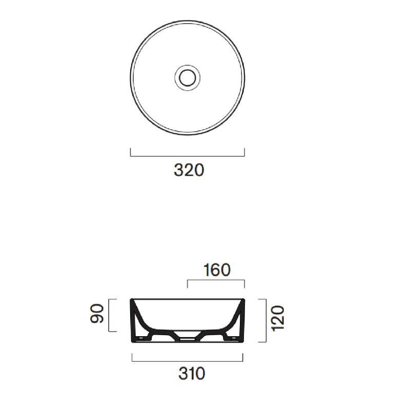 Catalano Zero Toppmontert Servant ø32 cm