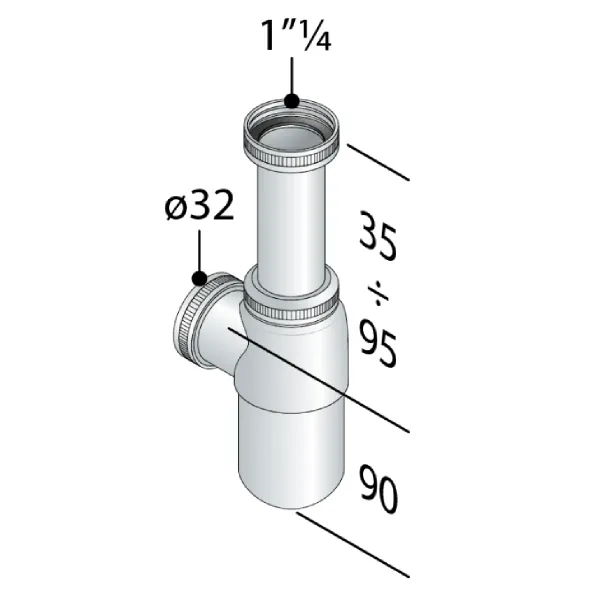 Hovedbilde Heidenreich 1904 Flaskevannlås 1 1/4