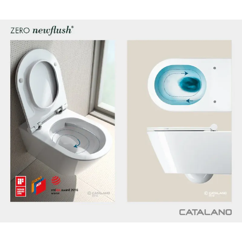 Catalano Zero 46 Newflush Vegghengt Toalett hvit inkl.sete