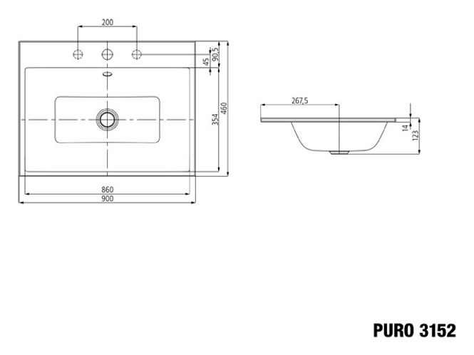 Hovedbilde Kaldewei PURO Mod 3152 Nedfelt Servant, 90x46 cm, Cool Grey 30, 0 ...