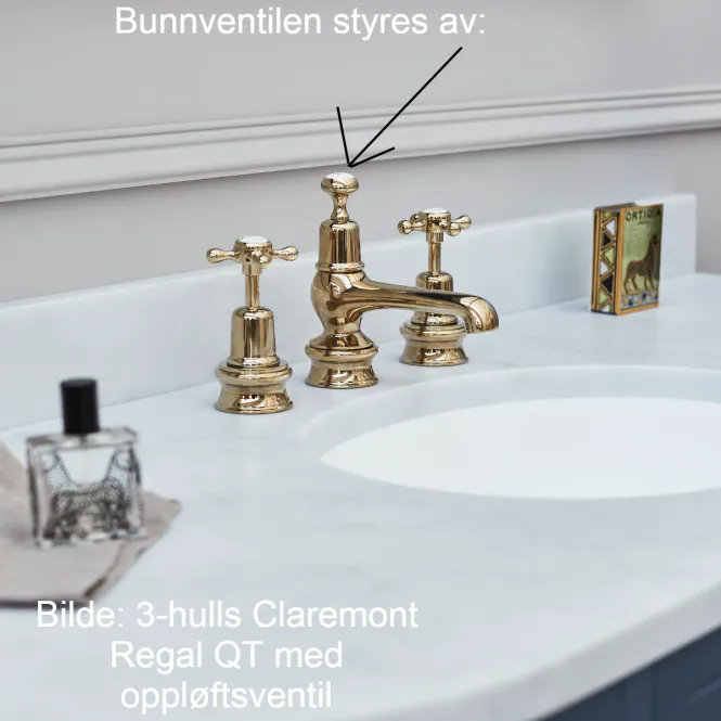 Hovedbilde Burlington 3-hulls Claremont servantbatteri m/oppløftsventil