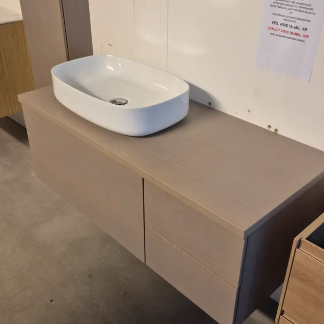 Hovedbilde OUTLET: Dansani Calidris 120 cm Baderomsmøbel Grå Eik - Utstilling