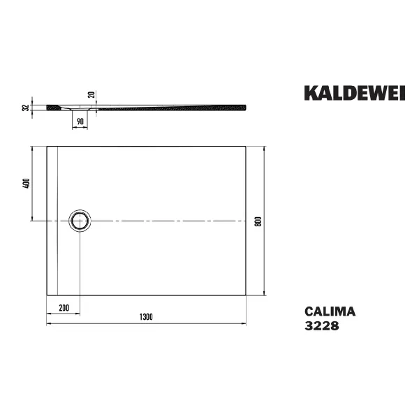 Hovedbilde Kaldewei CALIMA Mod 3228 Dusjkar 80x130 cm