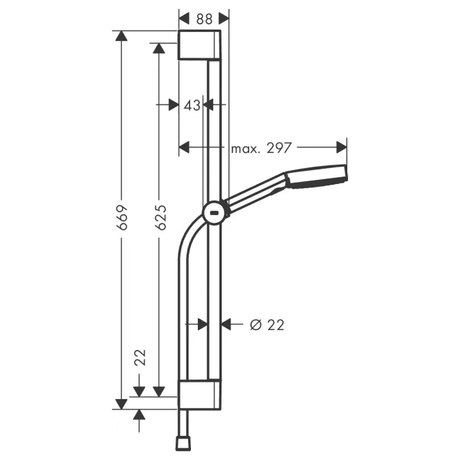 Hovedbilde Hansgrohe Pulsify Select S Dusjgarnityr 105 3jet - Krom