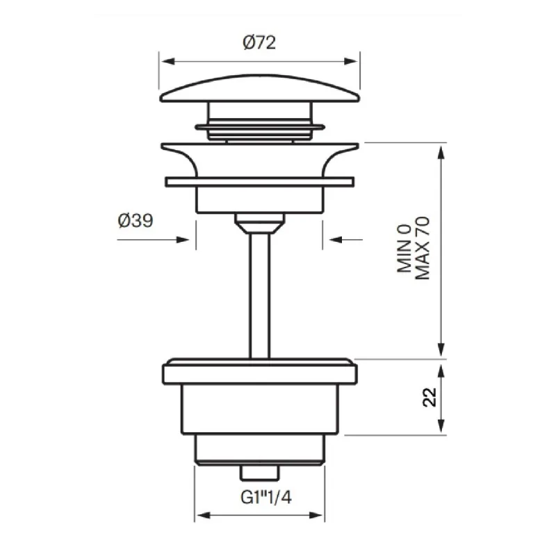 Tapwell 68400 bunnventil åpen