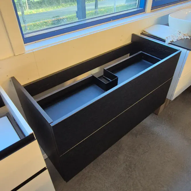 Hovedbilde OUTLET: INR Viskan Solid 100 cm Baderomsmøbel u/ Servant Sort Eik - ...
