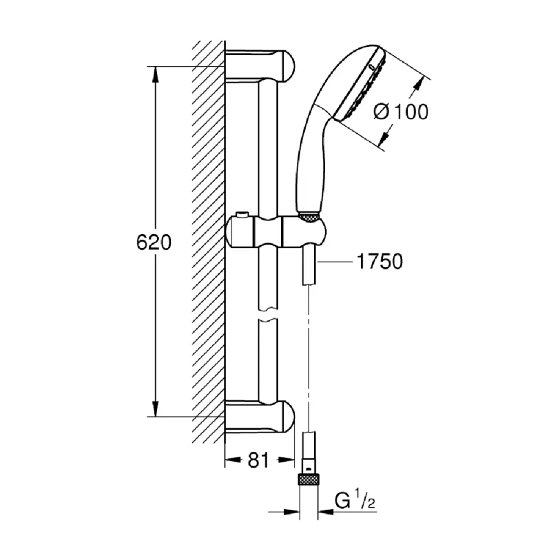 OUTLET: Grohe Tempesta 100 dusjgarnityr