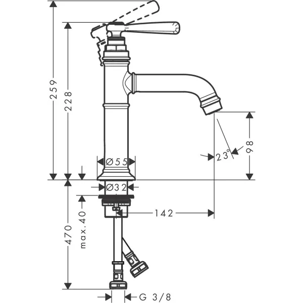 Hovedbilde Axor Montreux 1-greps Servantbatteri 100