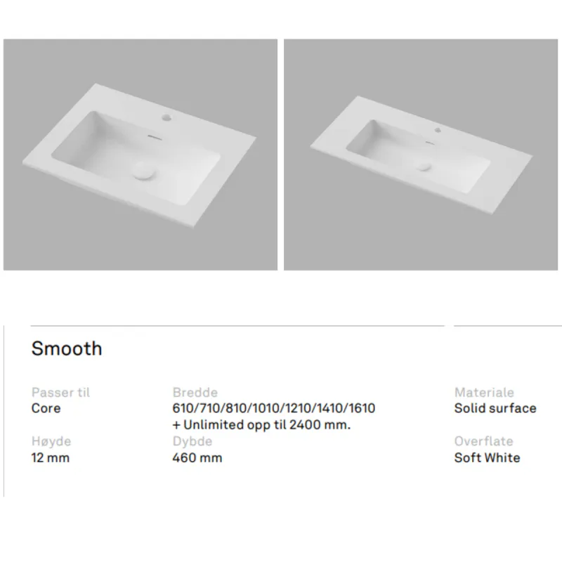 INR Smooth Enkel Møbelservant 61-121 cm