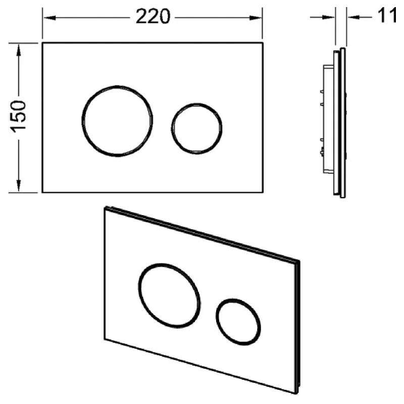 TECEloop betjeningsplate - glass