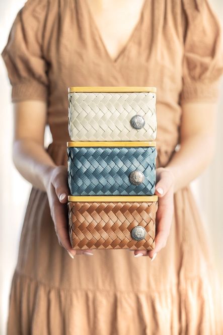 Hovedbilde Handed By Kurv square Champagne mini med bambuslokk