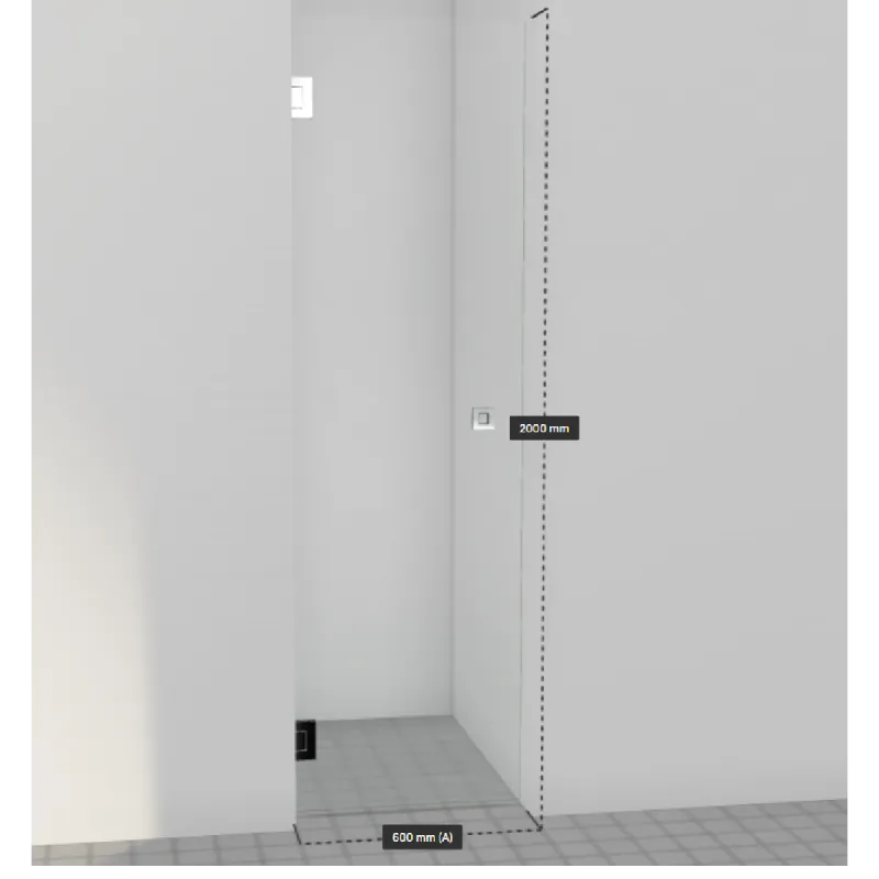 OUTLET: INR ARC 2 Dusjdør for nisje 60 cm - Klart glass/Krom