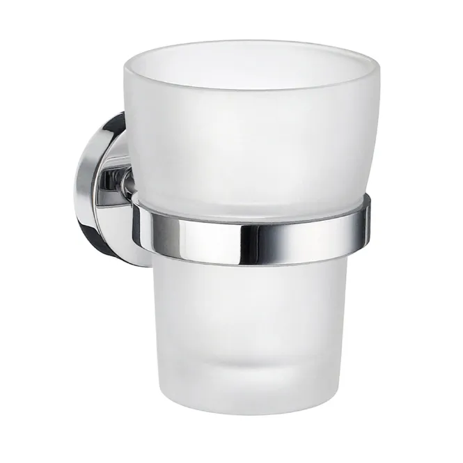 Hovedbilde Smedbo Home tannglass med holder - frostet glass