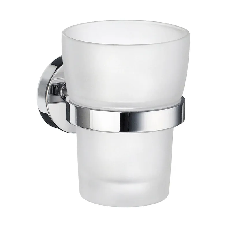Smedbo Home tannglass med holder - frostet glass