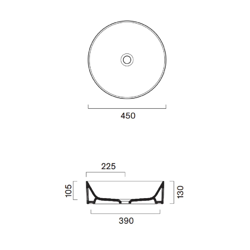 Catalano Zero Toppmontert Servant ø45 cm