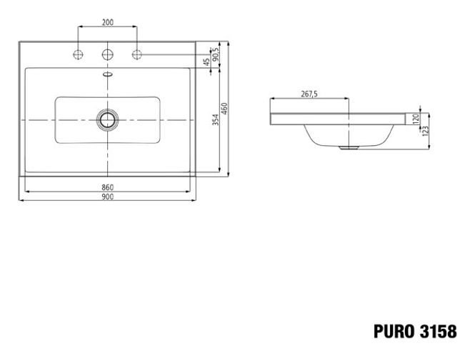 Hovedbilde Kaldewei PURO Mod 3158 Toppmontert Servant, 90x46 cm, Alpine White ...