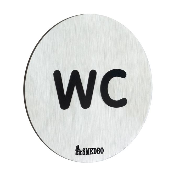 Hovedbilde Smedbo XTRA WC Skilt WC Selvklebende Mattb Rustfritt