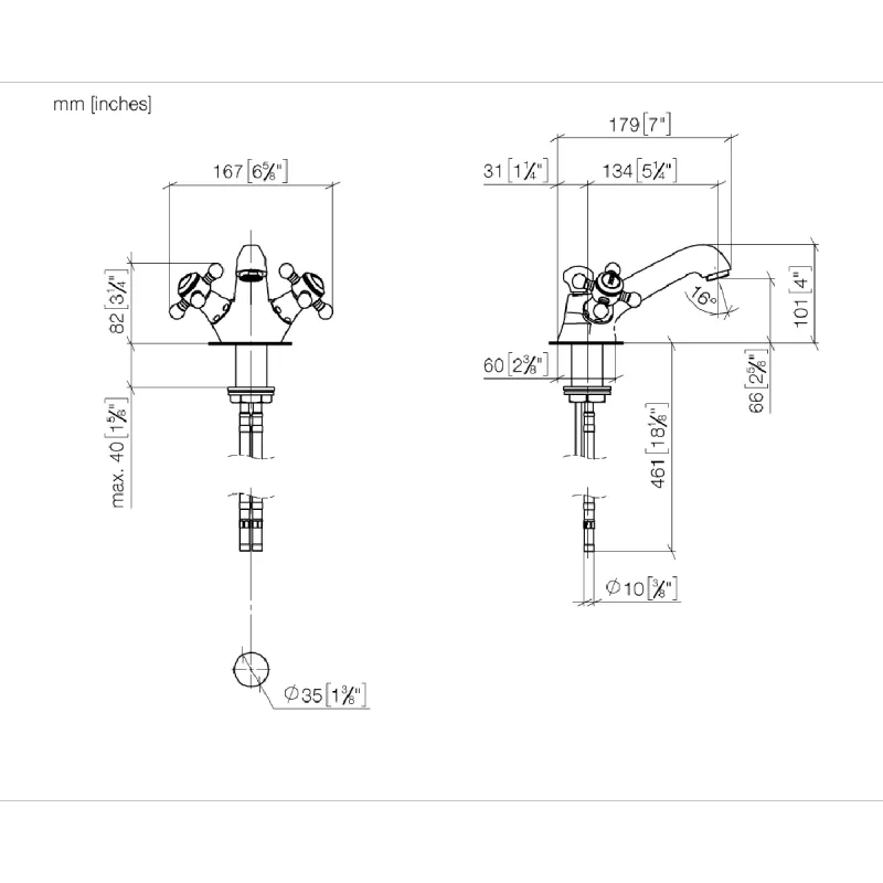 Dornbracht MADISON servantbatteri m/oppløftsventil