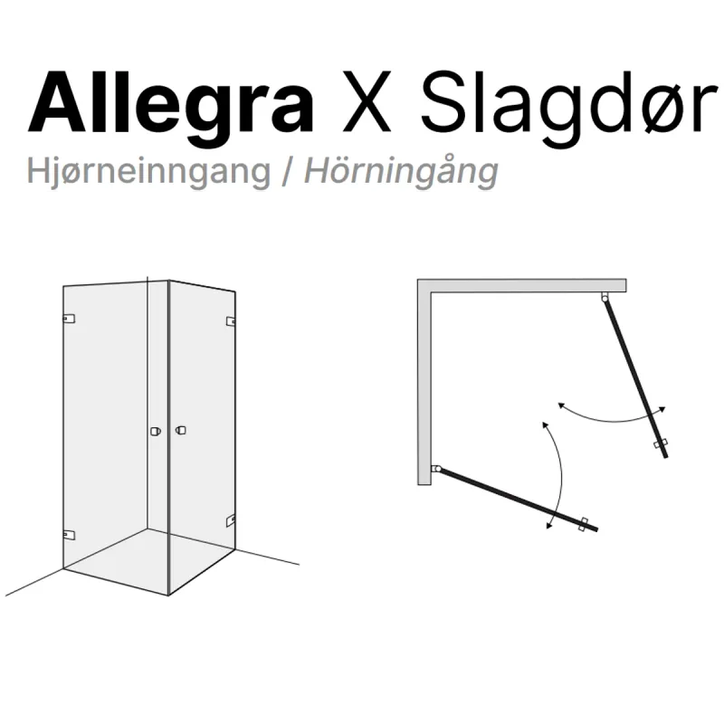 Duscholux Allegra X dører for dusjhjørne