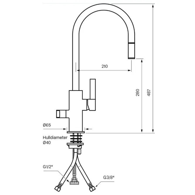 Hovedbilde Tapwell ARM885 kjøkkenbatteri