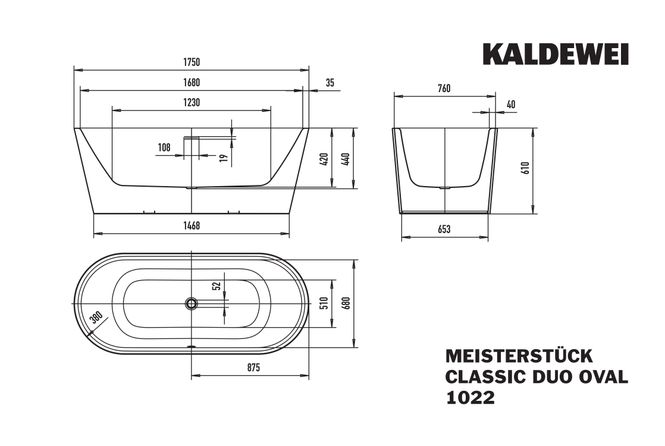 Hovedbilde Kaldewei MEISTERSTÜCK CLASSIC DUO OVAL Mod 1022 Frittstående Badekar, ...
