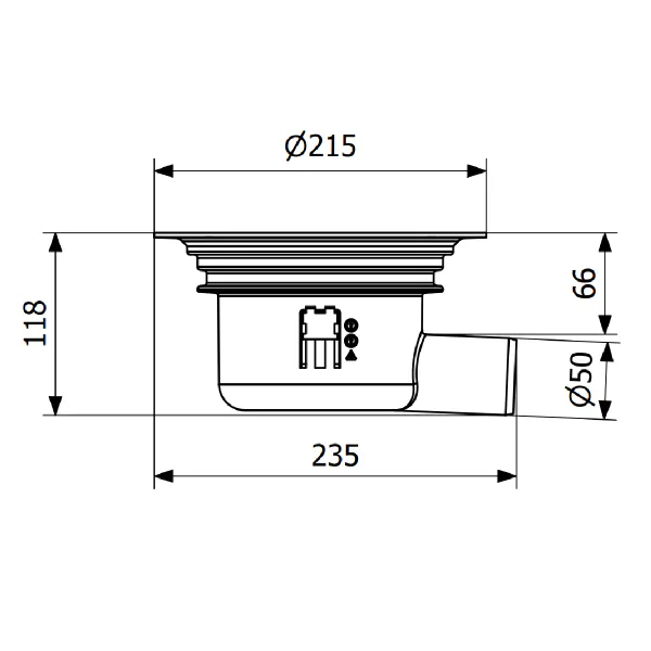 Hovedbilde Heidenreich Purus Joti K-sluk ø50 mm med sideutløp