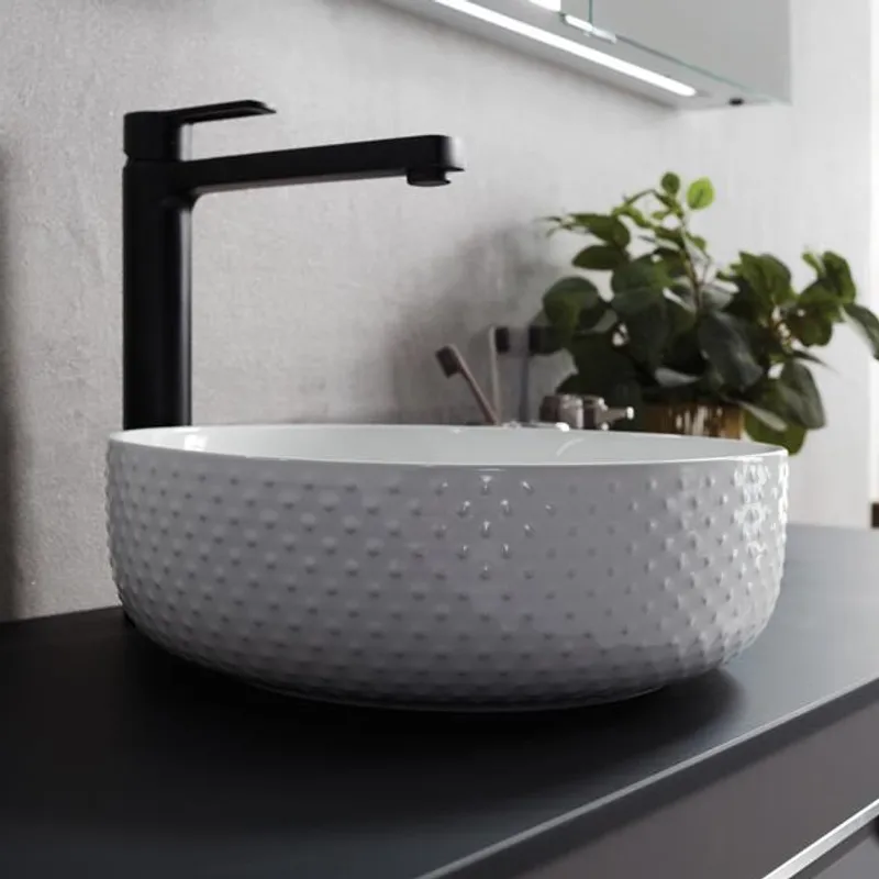 Scala Bad Bianca servant ø35,5 cm toppmontert nupper porselen