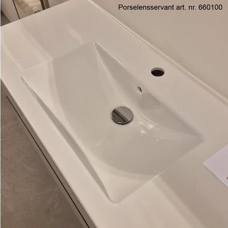 OUTLET: INR Viskan Grip 100 cm Baderomsmøbel u/ Servant Hvit - Utstilling