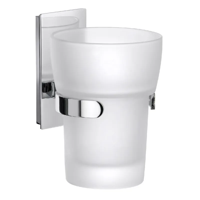 Smedbo Pool tannglass med holder - frostet glass