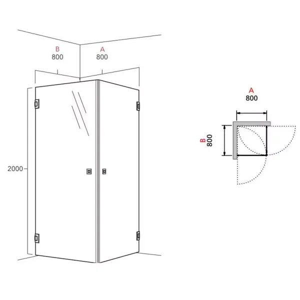 Hovedbilde OUTLET: INR ARC 12 Original Dusjhjørne 80x80 cm - Brushed Bronze - ...