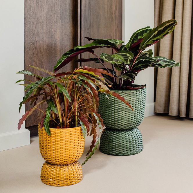 Hovedbilde Handed By Planter diabolo kurv ochre Gul liten