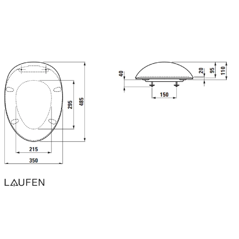 Laufen ILBAGNOALESSI Toalettsete med Soft close og Quick release
