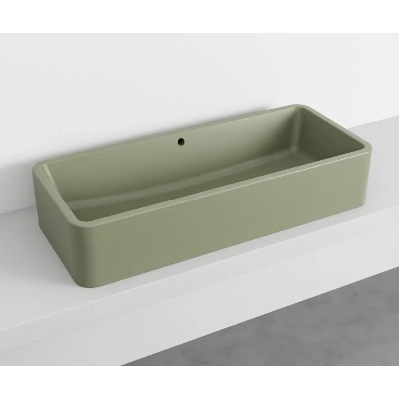 Cielo Shui Comfort rektangulær servant 100x42 cm toppmontering