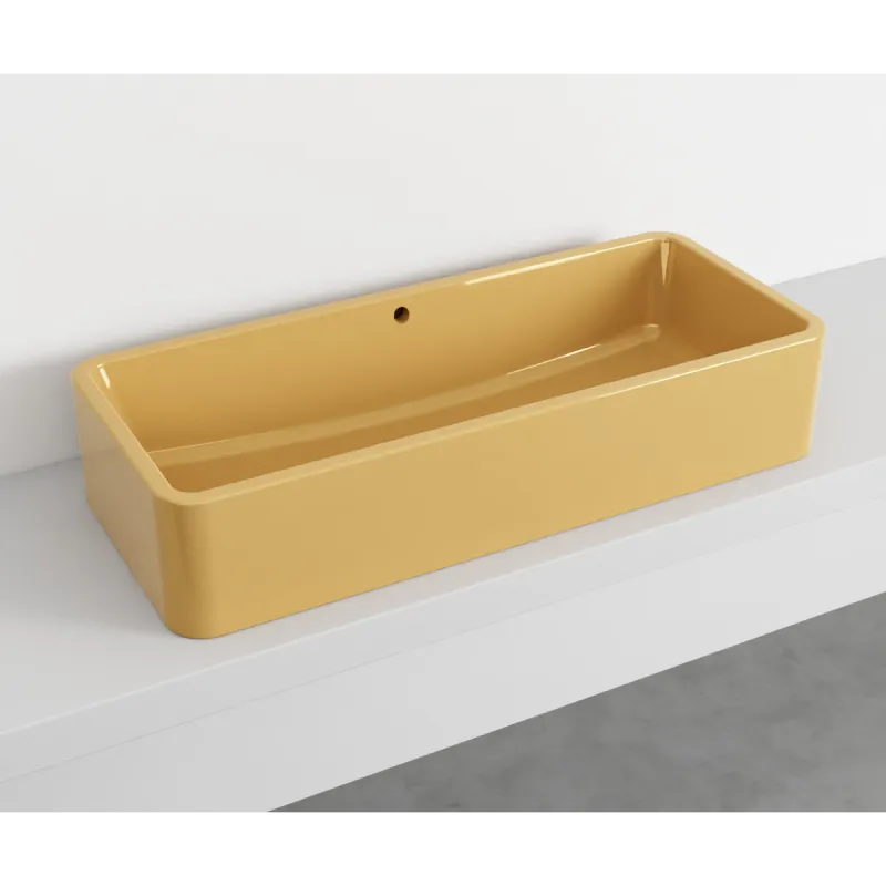 Cielo Shui Comfort rektangulær servant 100x42 cm toppmontering