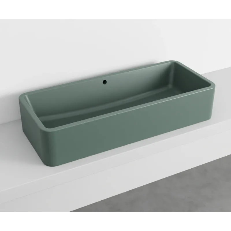 Cielo Shui Comfort rektangulær servant 100x42 cm toppmontering