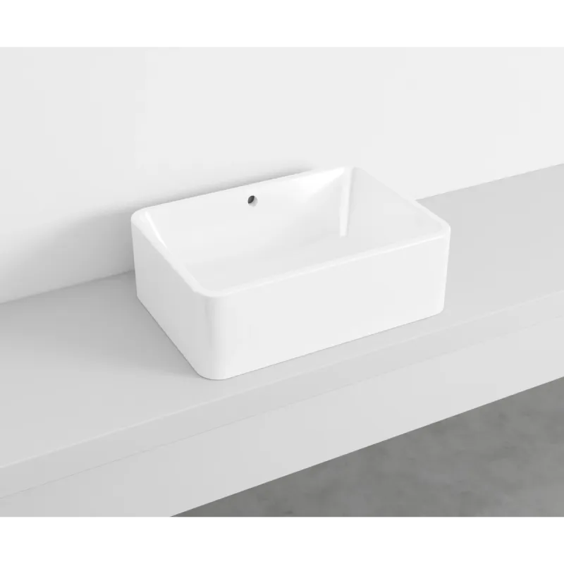 Cielo Shui Comfort rektangulær servant 60x42 cm toppmontering