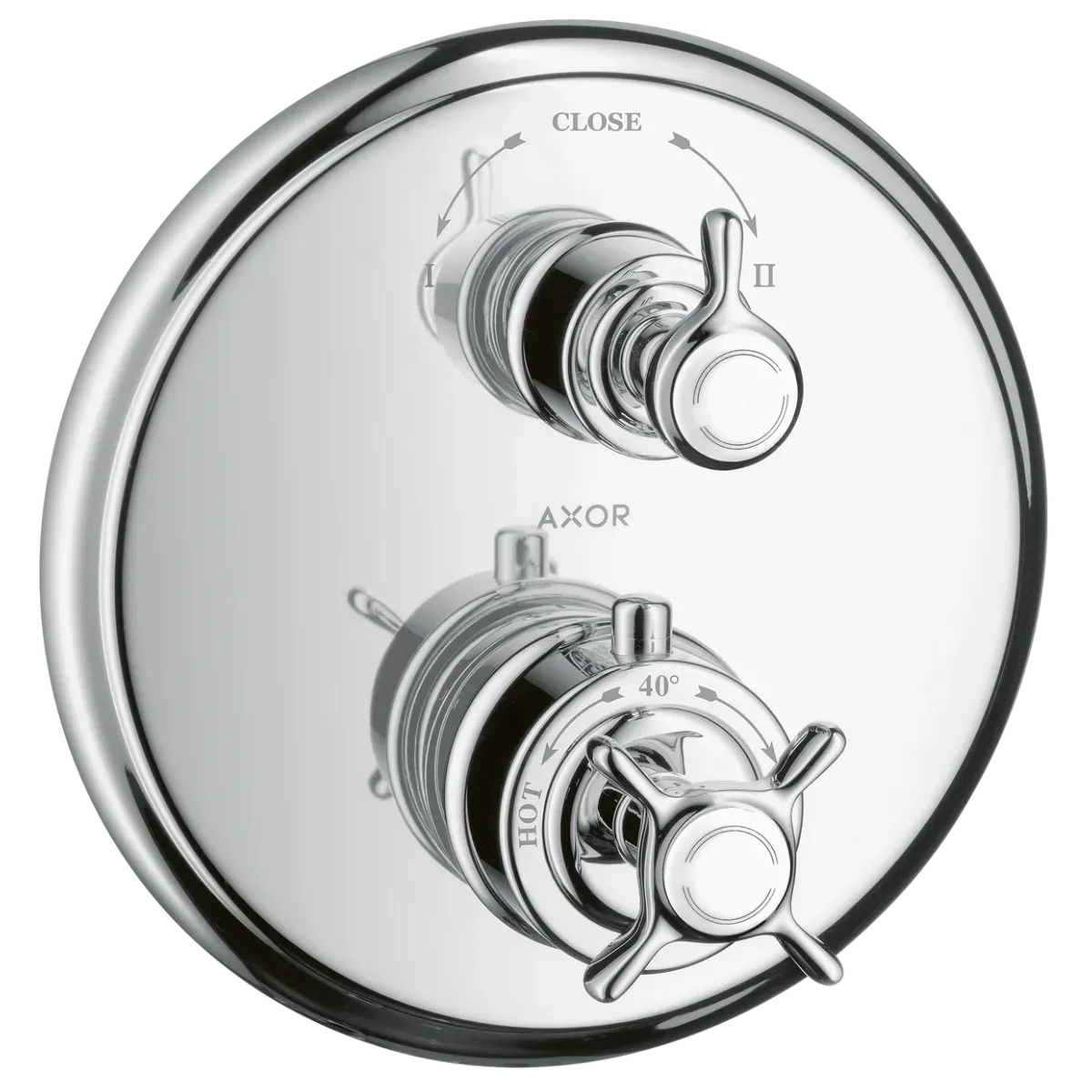 Axor Montreux Innebygd Termostatmodul med kryssgrep og avsperring/vender - 2 uttak